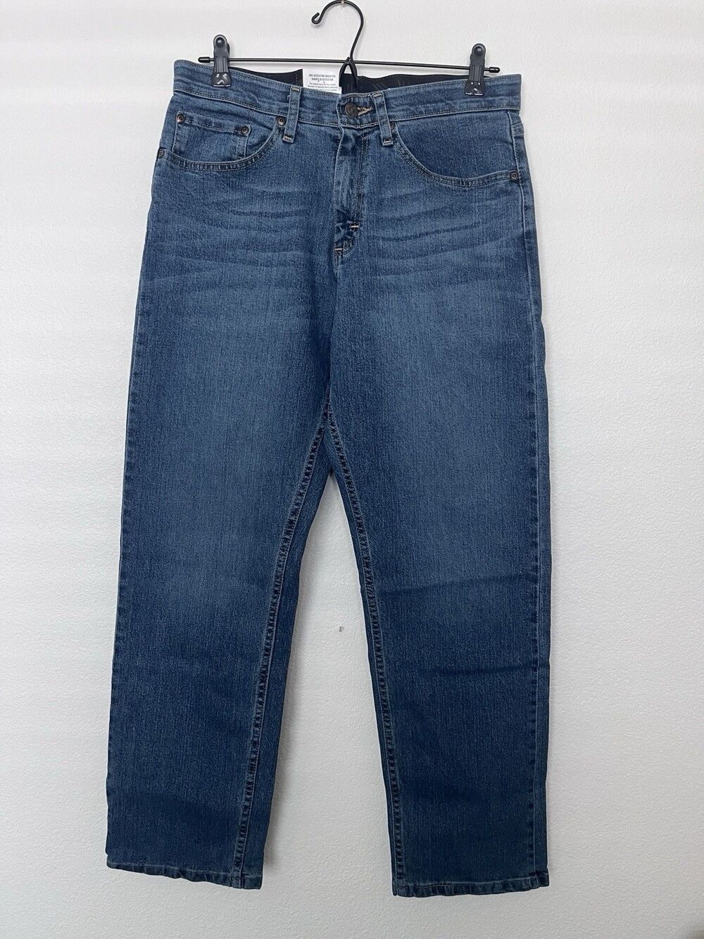 Wrangler Authentics Men's Straight Fit Blue Denim Jeans Medium Wash 5-Pocket